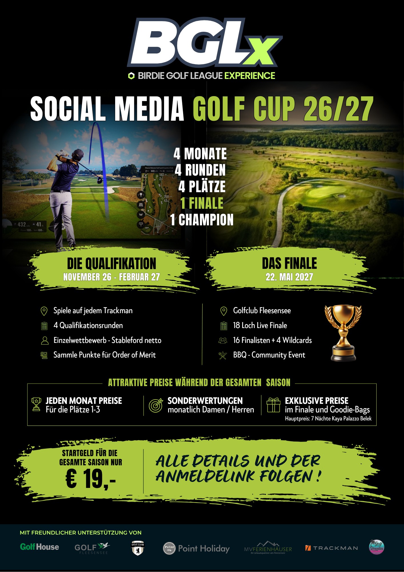 BGLx Season 2 Poster — Social Media Golf Cup 26/27